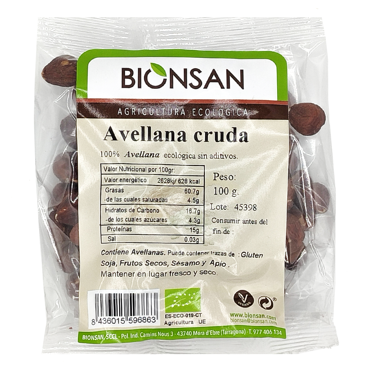Avellanas Crudas Eco Bionsan Proximidad 100gr_0