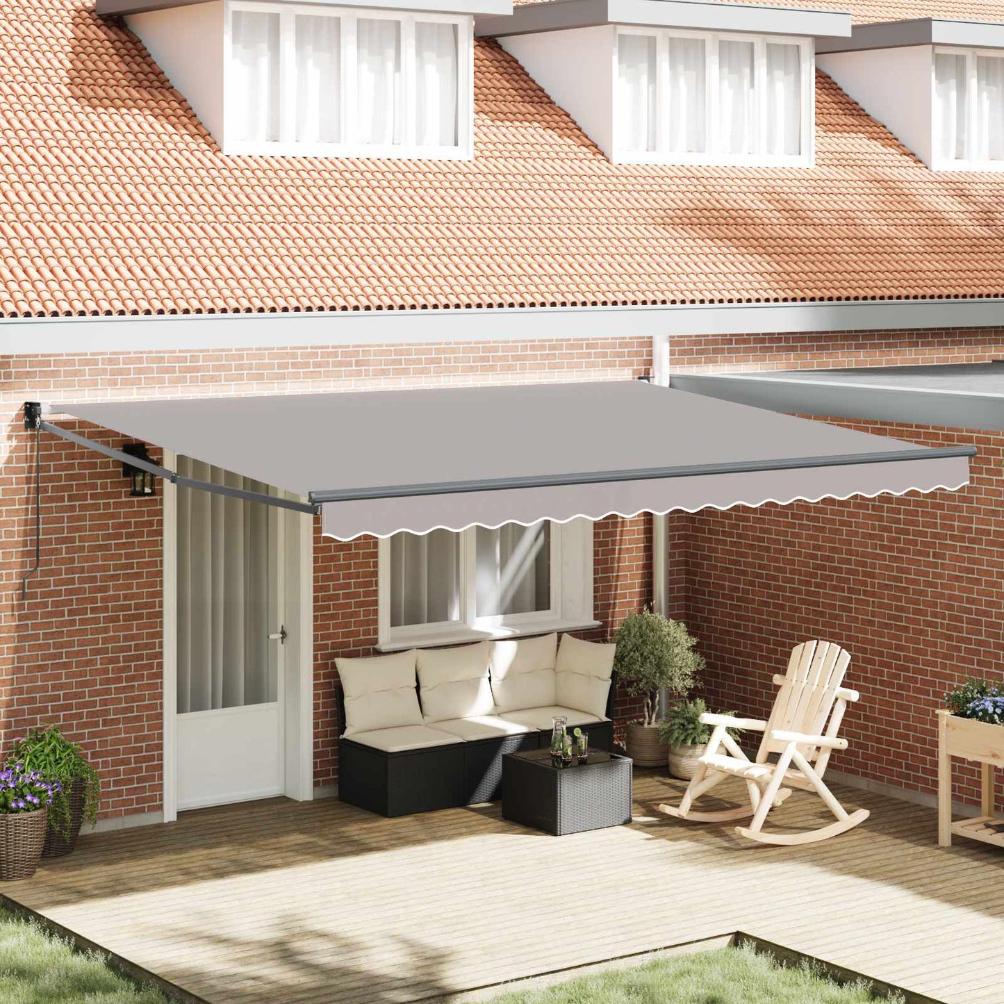 Toldo Retráctil Gris Claro 450 X 300 X 165 Cm_1