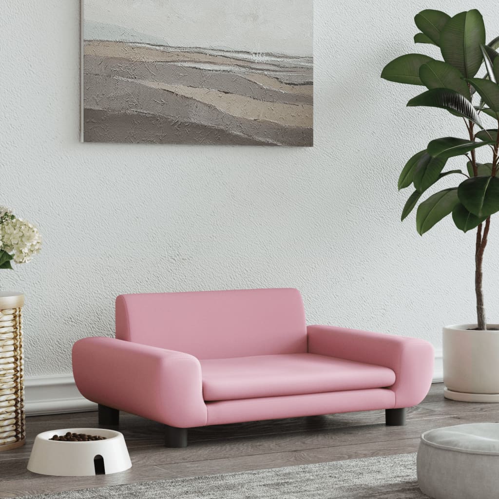 Cama Para Perros De Terciopelo Rosa 70x45x33 Cm / Vetonek_4