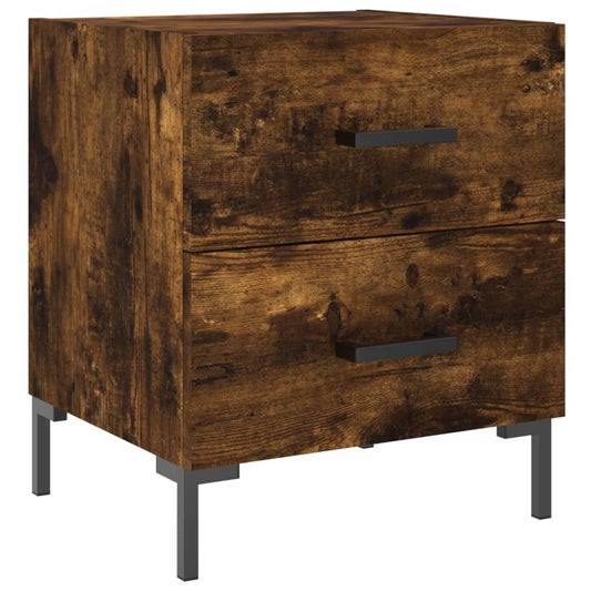 Mesita De Noche Madera Ingeniería Roble Ahumado 40x35x47,5 Cm_0