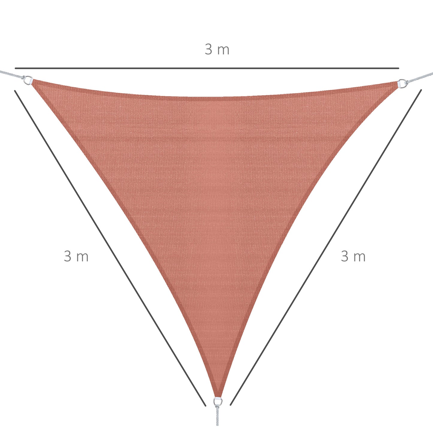 Outsunny Toldo Vela Sombrilla Parasol Triangular 3m De Poliéster 185g/m² Rojo_2