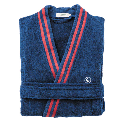 Albornoz Azul Marino S/m 320gsm 100% Algodón Con Logo Bordado El Ganso_0