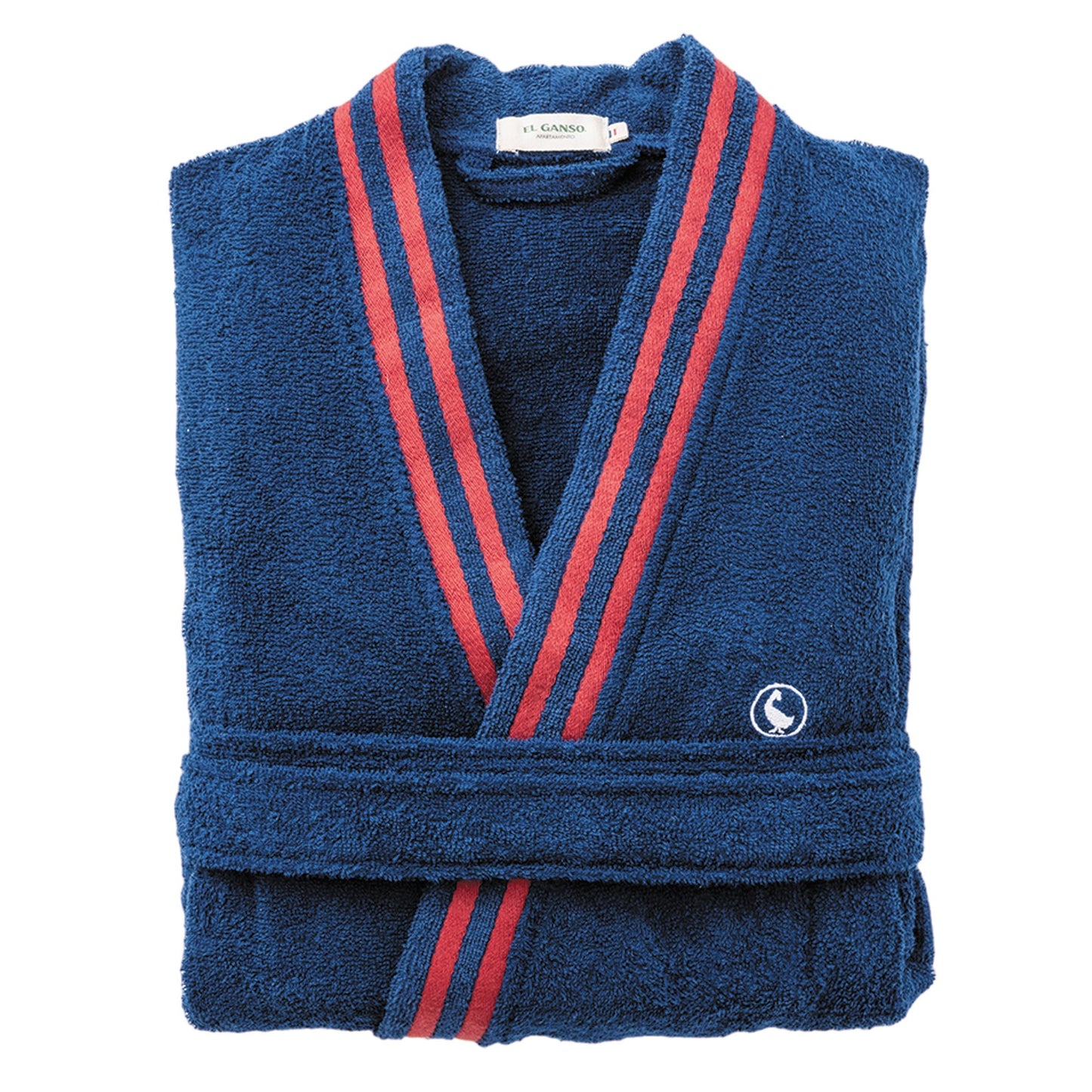 Albornoz Azul Marino M/l 320gsm 100% Algodón Con Logo Bordado El Ganso