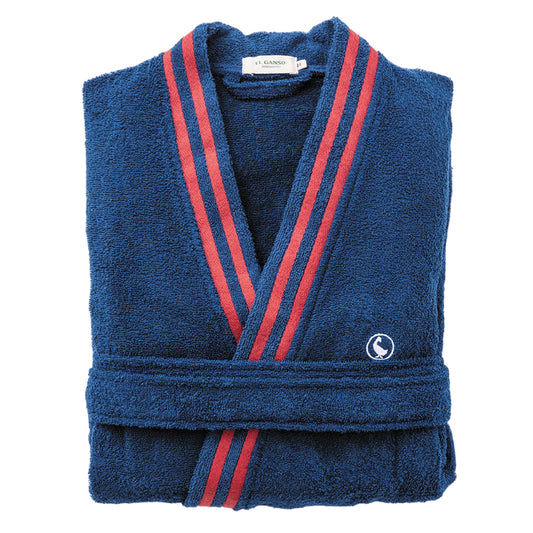 Albornoz Azul Marino M/l 320gsm 100% Algodón Con Logo Bordado El Ganso