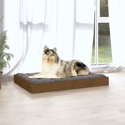 Cama Para Perros Madera Maciza Pino Marrón Miel 91,5x64x9 Cm / Vetonek_1