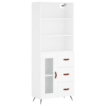 Aparador Alto Madera Contrachapada Blanco 69,5x34x180 Cm_1