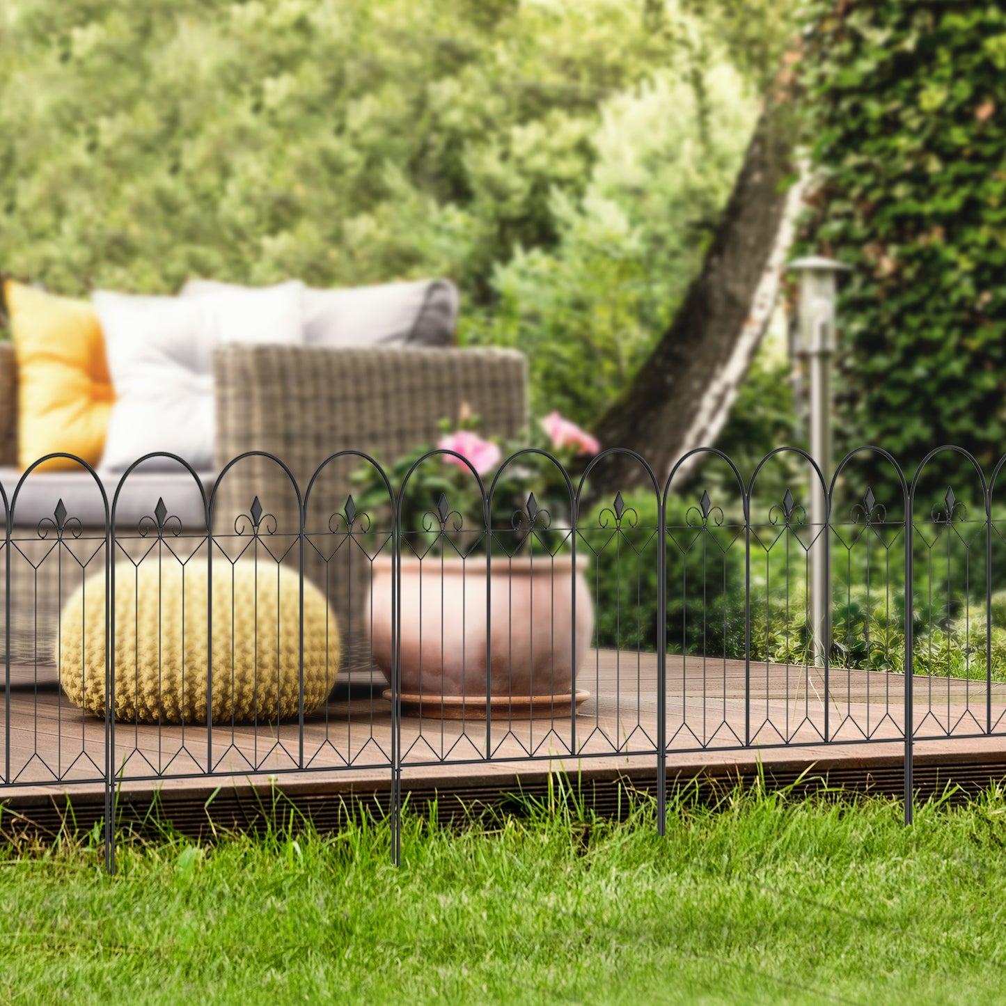 Outsunny Vallas De Jardín 305x79,5 Cm De Metal Combinación Libre Negro_1