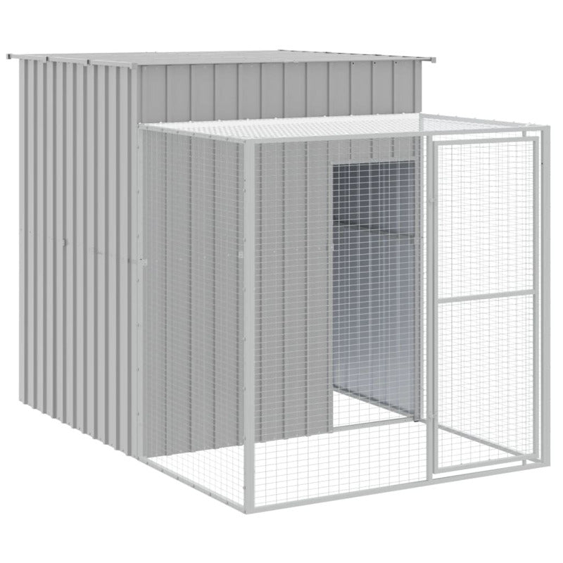 Vidaxl Gallinero Y Corral Acero Galvanizado Gris Claro 165x1271x181 Cm_5