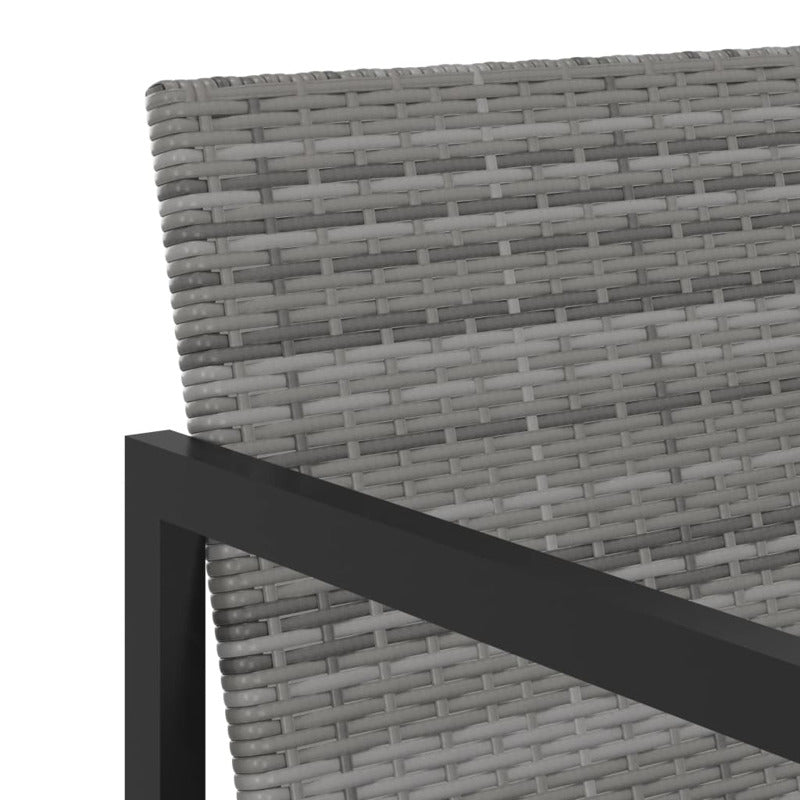 Vidaxl Set De Comedor Para Jardín 7 Pzas Cojines Ratán Sintético Gris_5