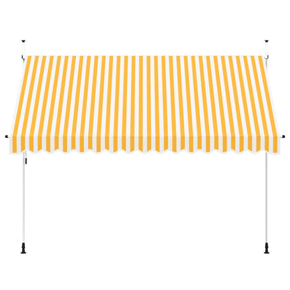 Toldo Manual Retráctil 350 Cm Naranja Y Blanco A Rayas_2