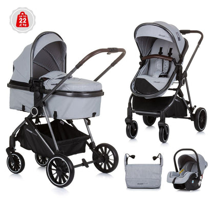 Carrito De Bebé Trio Convertible Aura Hasta 22 Kg Ash Grey_0