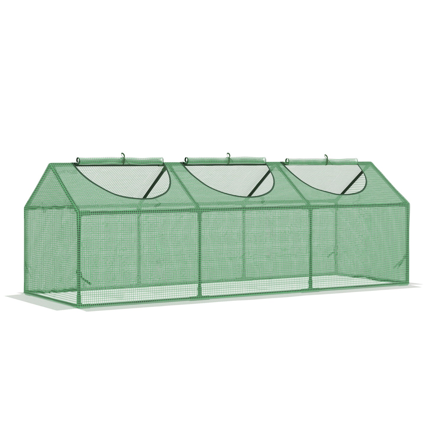 Outsunny Invernadero De Terraza 180x60x60 Cm Acero Con 3 Ventanas Verde_0
