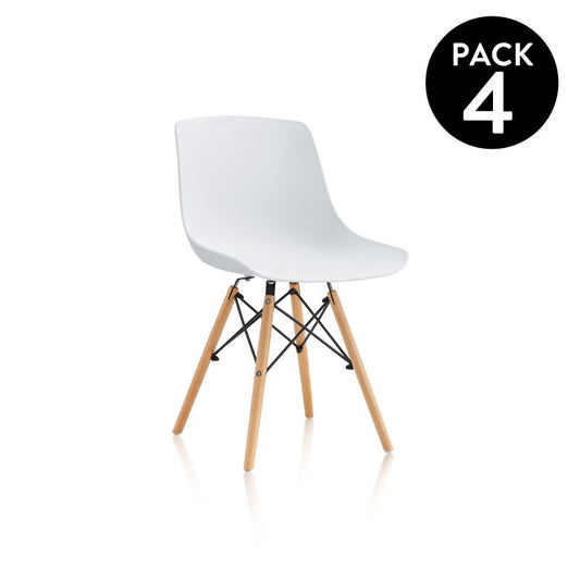 Pack 4 Sillas De Comedor Fredo Polipropileno, Blanco, 52 X 79 X 46_0