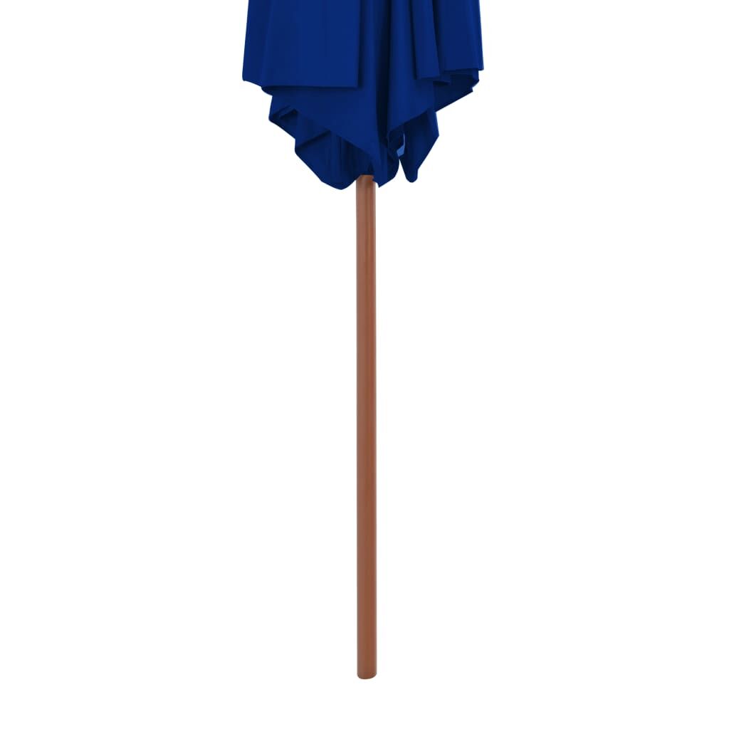 Vidaxl Sombrilla De Jardín Con Palo De Madera Azul 270 Cm_3