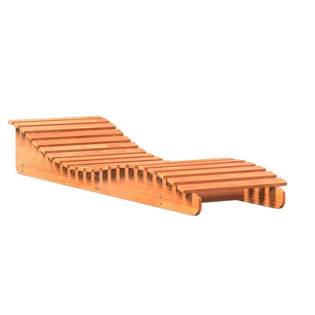 Tumbonas Madera Maciza De Pino Marrón 2 Uds 205x60x31,5 Cm / Vetonek_2