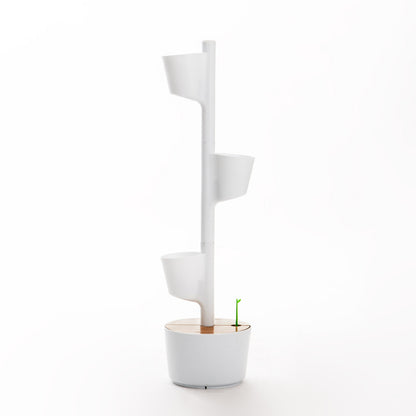 Macetero Vertical Citysens Con Riego Manual De 3 Macetas Blanco, Con 3 Plantas De Regalo_5