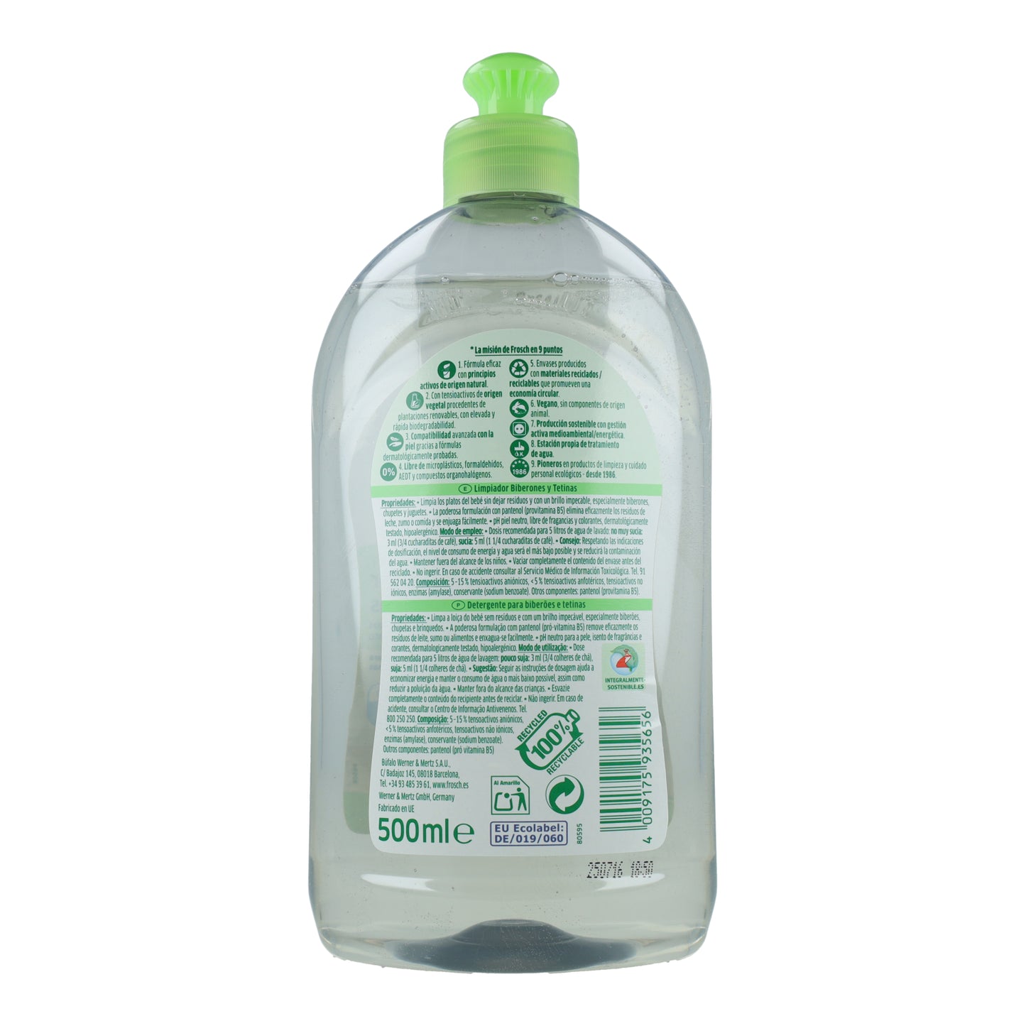 Baby limpia biberones y tetinas Frosch 500 ml