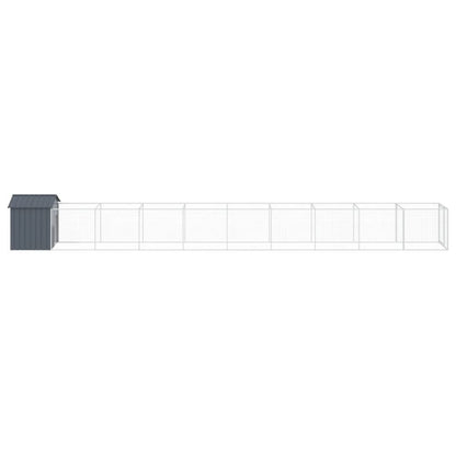 Vidaxl Caseta Perros Con Tejado Acero Galvanizado Gris 117x1017x123 Cm_3