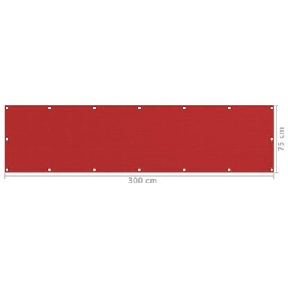 Vidaxl Toldo Para Balcón Hdpe Rojo 75x300 Cm_2