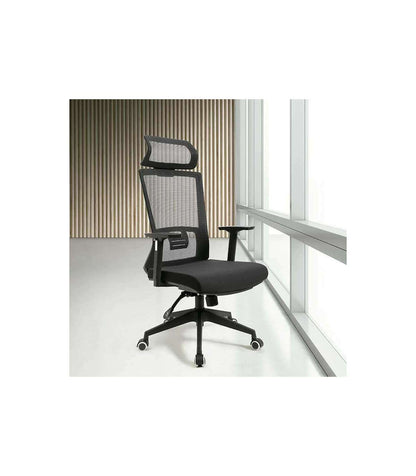 Silla Despacho Giratoria Elevable Acabado Negro, 63 Cm(ancho) 118-126 Cm(altura) 60cm(fondo)_0