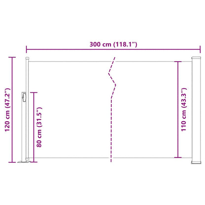 Vidaxl Toldo Lateral Retráctil 120x300 Cm Azul_2