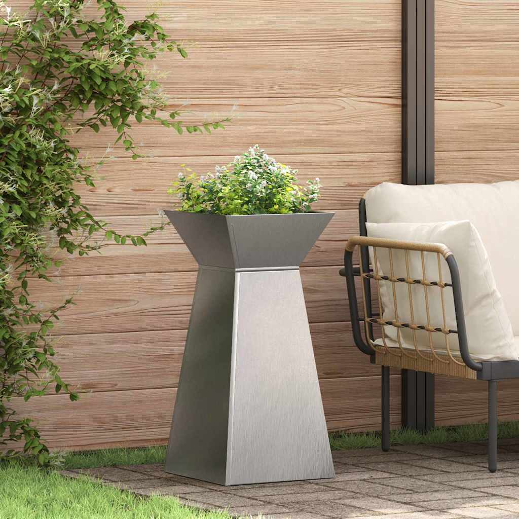 Maceta Pilar 2 Pcs Plateado 35 X 35 X 73 Cm_1