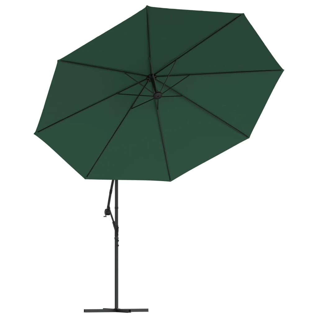 Vidaxl Sombrilla Voladiza Con Luces Led Y Poste De Metal Verde 350 Cm_4