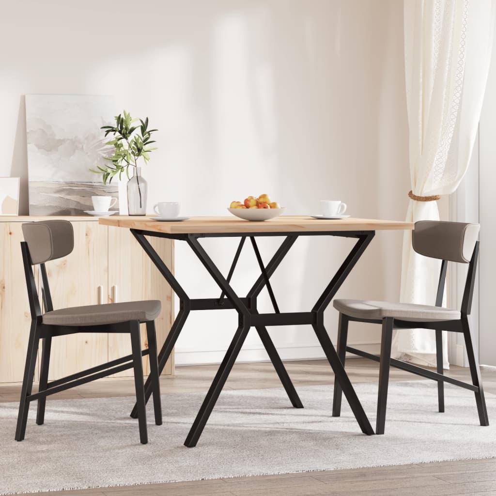Mesa De Comedor Marco Y Madera Maciza Pino Y Acero 90x90x75,5cm_1