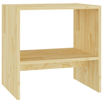 Mesita De Noche Madera Maciza De Pino 40x30,5x40 Cm_0