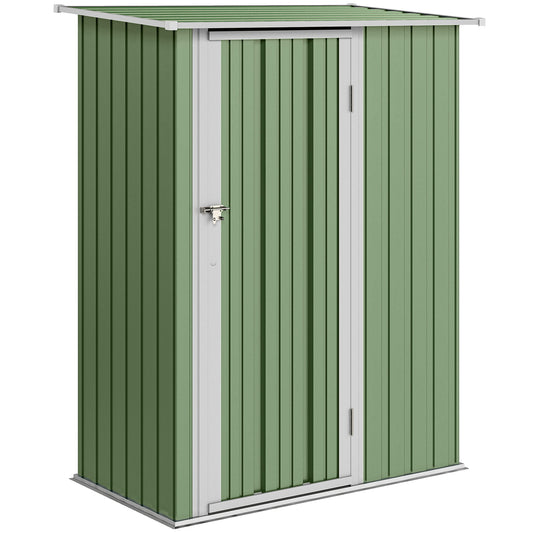 Outsunny Caseta De Jardín 1,07m² 142x86x189cm Metálico Con Puerta Verde_0