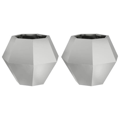 Jardinera 2 Uds. Plateado 50 X 50 X 40 Cm Acero Galvanizado_0
