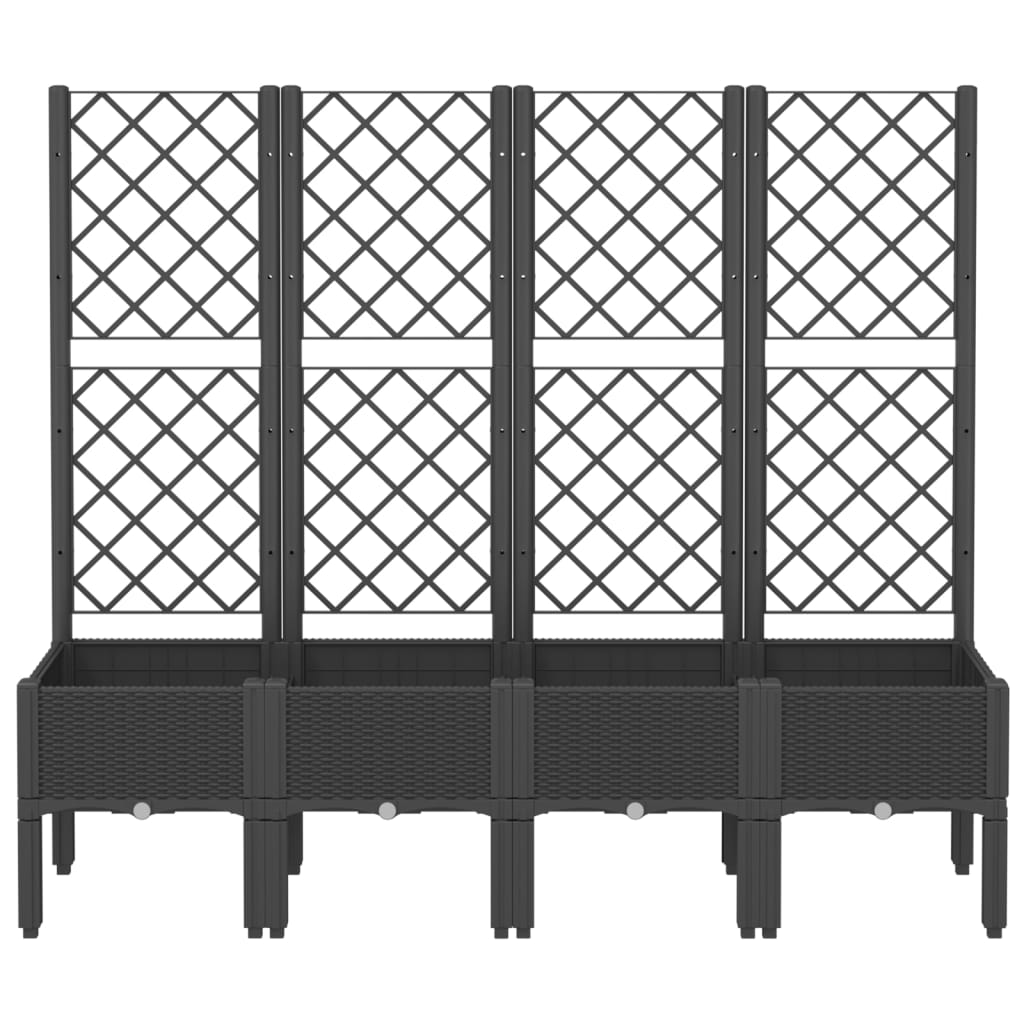 Jardinera Con Enrejado Pp Negro 160x40x142 Cm_2
