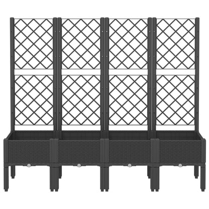 Jardinera Con Enrejado Pp Negro 160x40x142 Cm_2