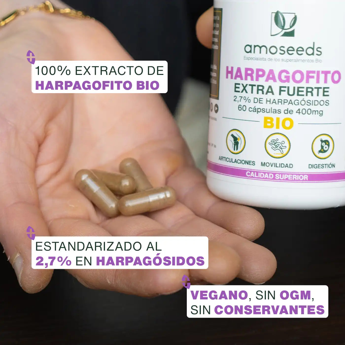 Harpagofito Bio, Extra Fuerte | 60 Cápsulas_3