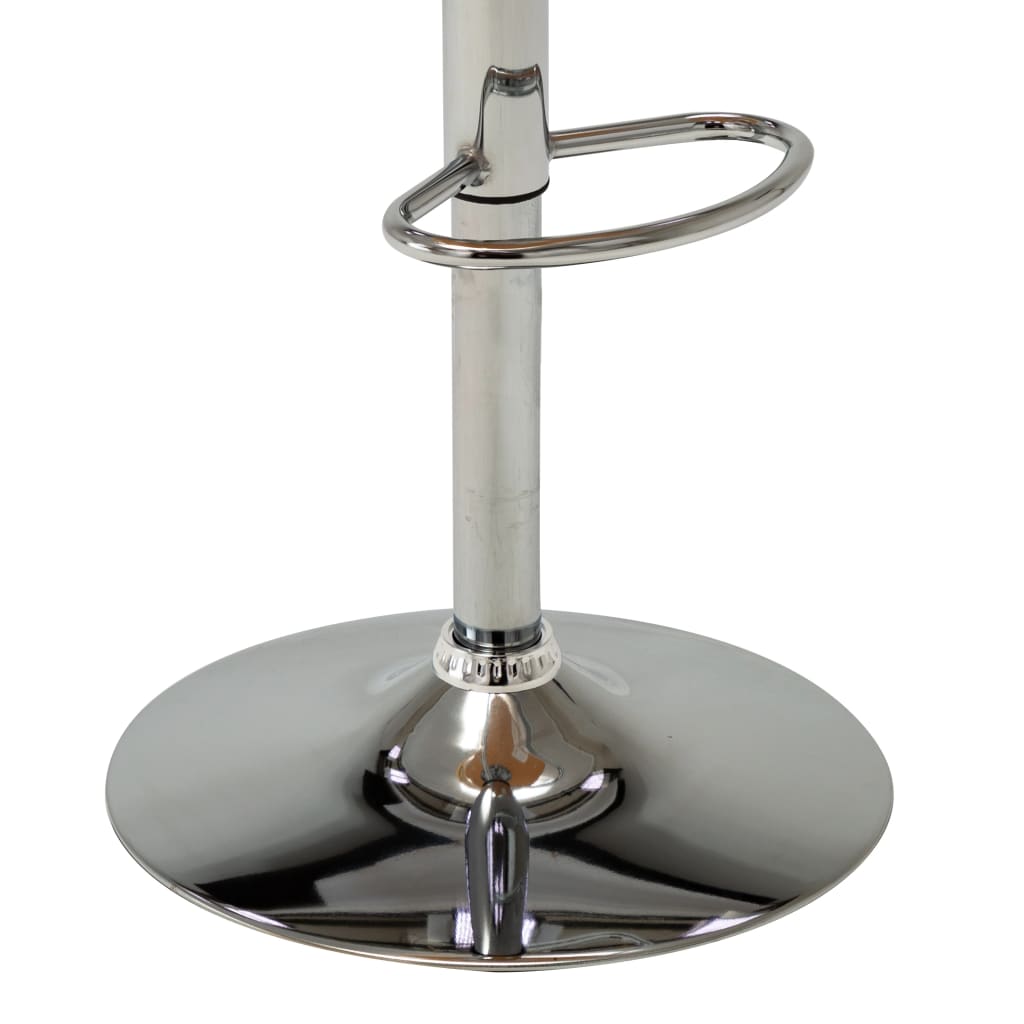 Taburete De Cocina De Madera Curvada Y Cuero Sintético Crema_5