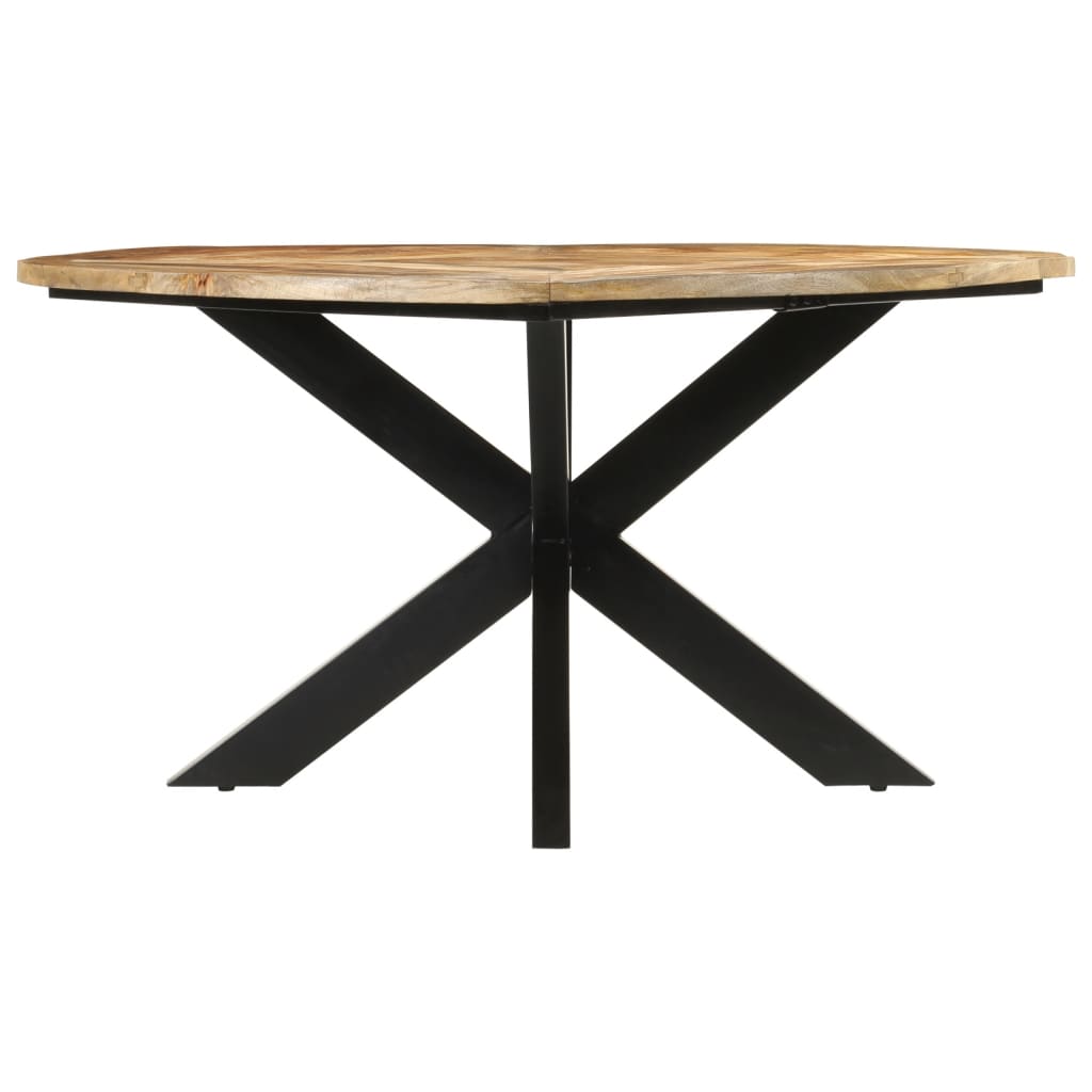 Mesa De Comedor Madera Maciza De Mango Sin Tratar Ø150x76 Cm_0