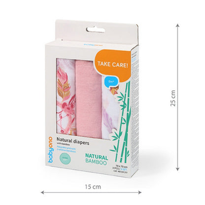 Pack 3 Muselinas Bambú Organico 70x70 Cm Rose