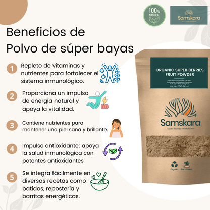 Superfrutos Rojos En Polvo Bio - 150g | Fruta Deshidratada Ecológica, Snack Vegano Natural Sin Azúcares Añadidos_5