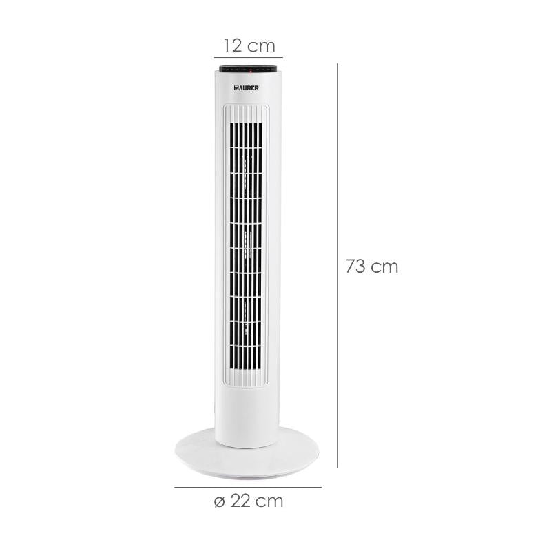 Ventilador Maurer Torre 73 Cm 3 Velocidades. Funcion Oscilante. Con Temporizador Y Mando A Distancia._1