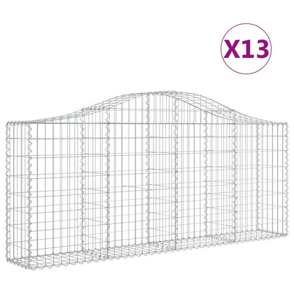 Cestas De Gaviones 13 Uds Forma De Arco Hierro 200x30x80/100 Cm_0