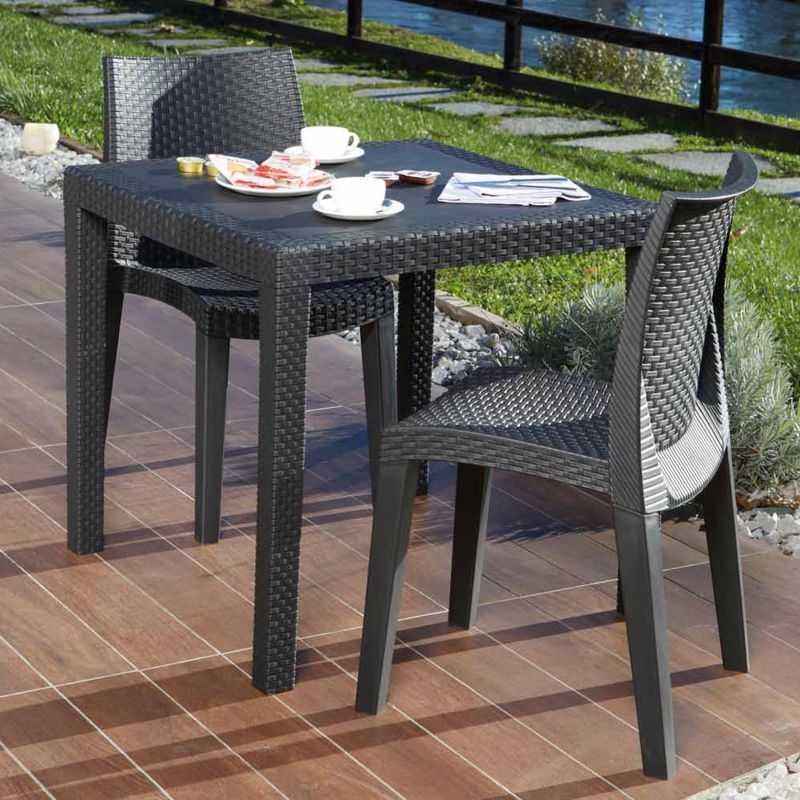 Pack 4 Sillas De Exterior Bay Apilables, Polipropileno, Antracita, 55 X 86 X 48_2
