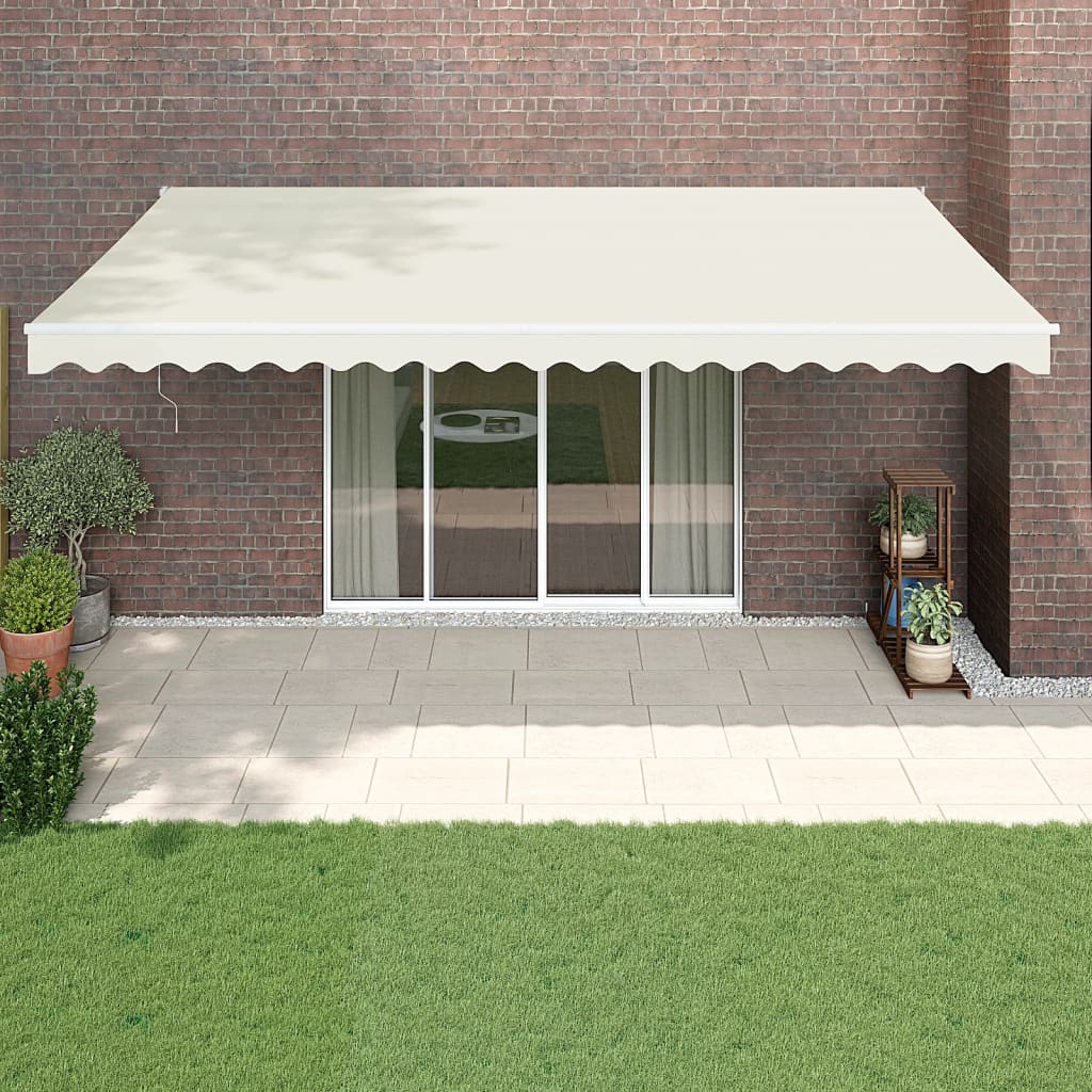 Toldo Retráctil Aluminio Y Tela Color Crema 5x3 M_1