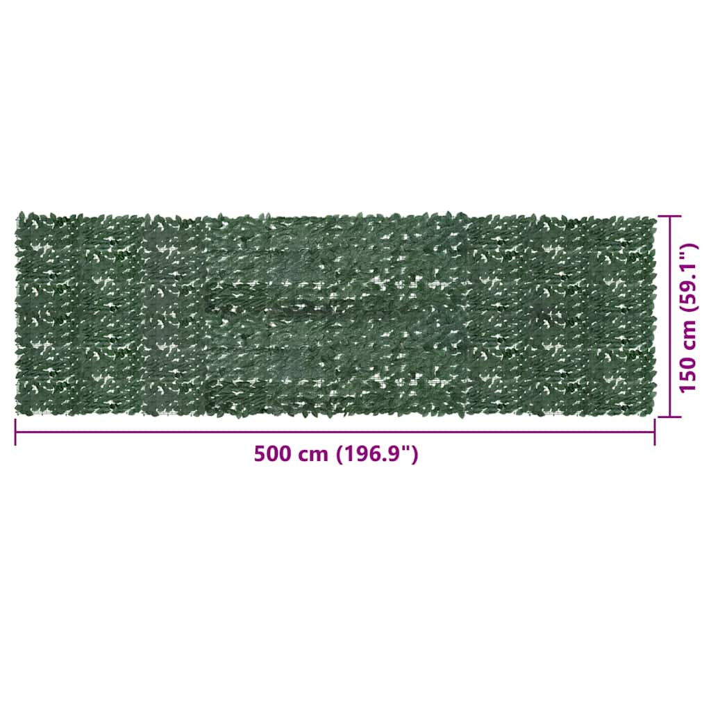 Vidaxl Toldo Para Balcón Con Hojas Verde Oscuro 500x150 Cm_2