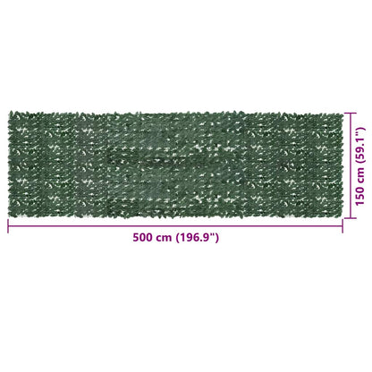 Vidaxl Toldo Para Balcón Con Hojas Verde Oscuro 500x150 Cm_2