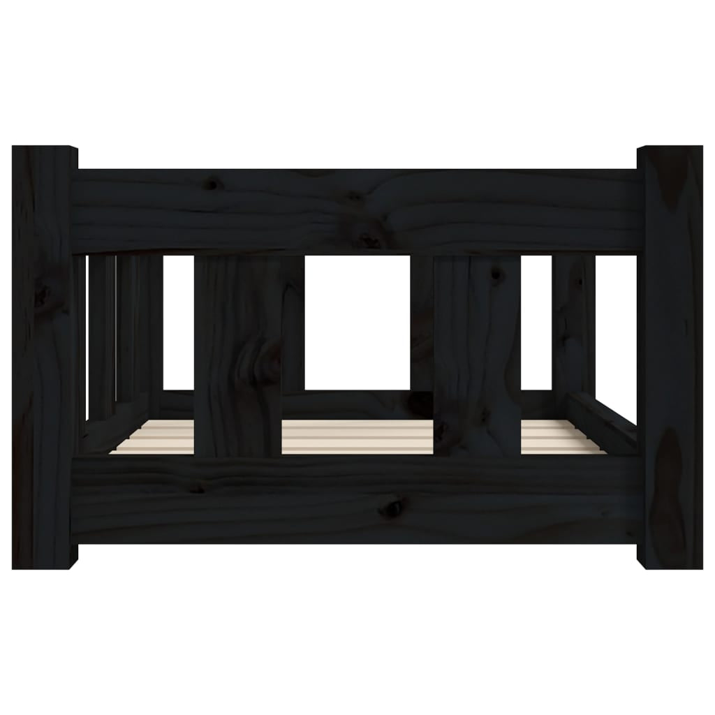 Vidaxl Cama Para Perros Madera Maciza De Pino Negro 55,5x45,5x28 Cm_4