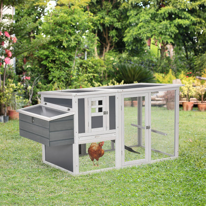 Pawhut Gallinero De Madera Exterior Con Nido Corral Techo De Policarbonato Rampa_1
