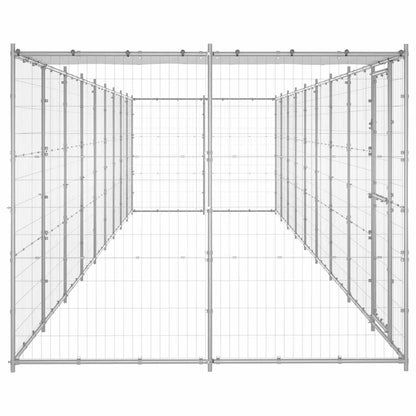 Perrera De Exterior De Acero Galvanizado Con Techo 21,78 M²_4