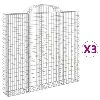 Cestas De Gaviones 3 Uds Forma De Arco Hierro 200x30x180/200 Cm_0