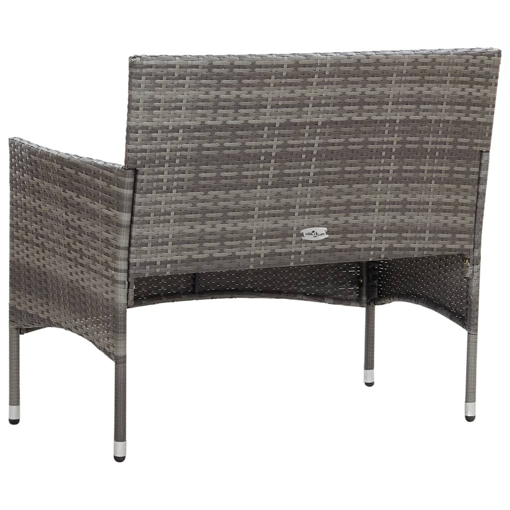 Vidaxl Set De Muebles De Jardín 4 Pzas Y Cojines Ratán Sintético Gris_4
