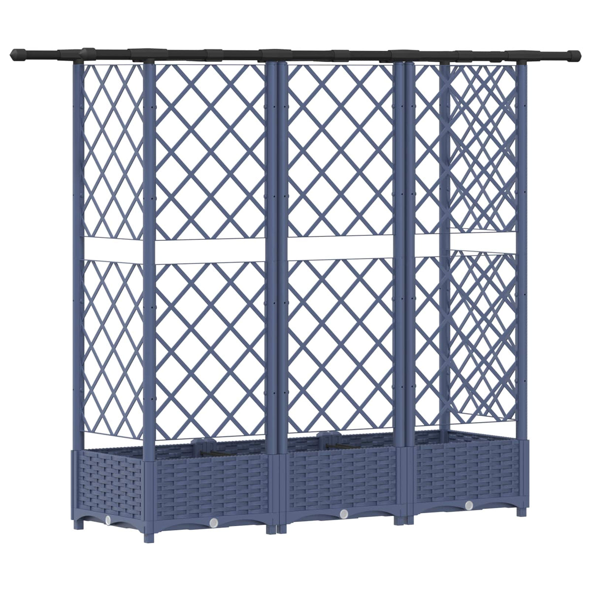Cama Elevada Con Trellis Y Techo Gris 164 X 40 X 121 Cm Pp_4